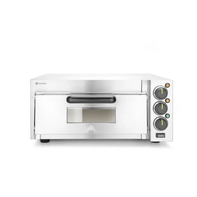 Hendi Compacte pizzaoven - vuurstenen vloer - 350°C - timer 120 min - zilver - 230V/2000W