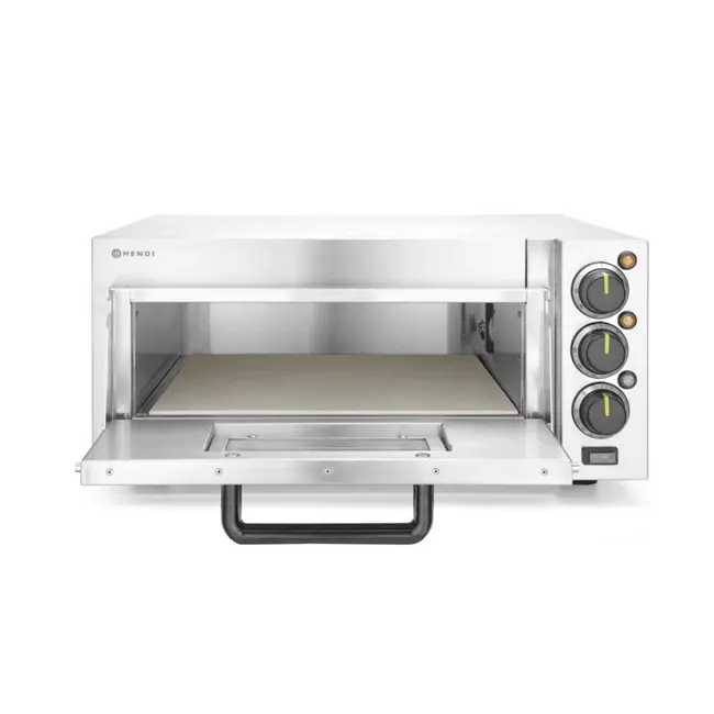HENDI Compacte pizzaoven – vuurstenen vloer – 350°C – timer 120 min – zilver – 230V/2000W