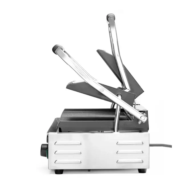 HENDI Dubbele contactgrill – volledig geribd – gietijzeren platen – 230V/3600W – 570x395x510 mm