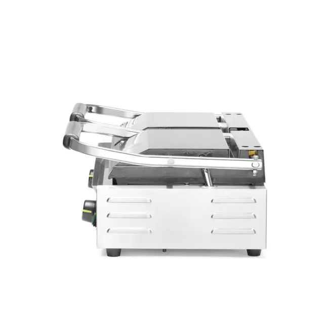 HENDI Contactgrill – enkel – boven geribd, onder glad – 230V/1800W – 310x400x x(H)510mm