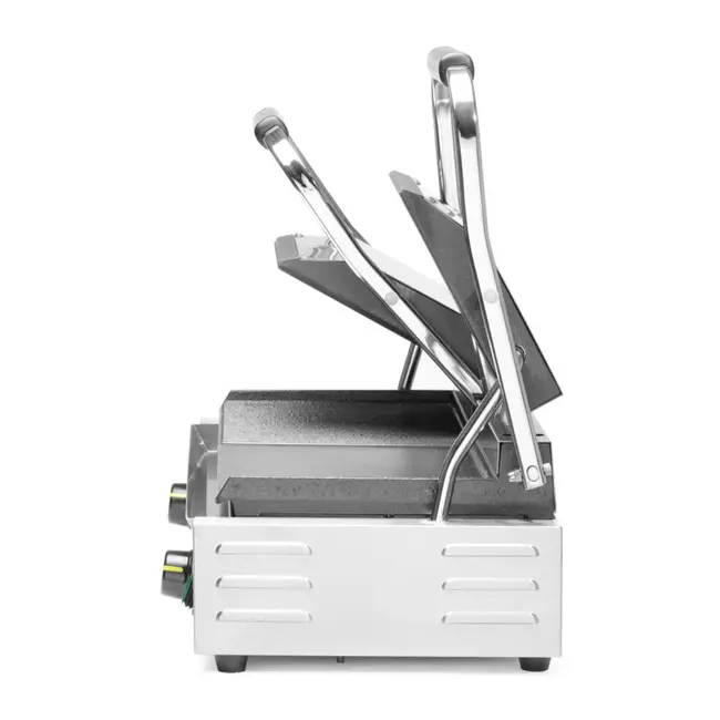 HENDI Contactgrill – enkel – boven geribd, onder glad – 230V/1800W – 310x400x x(H)510mm