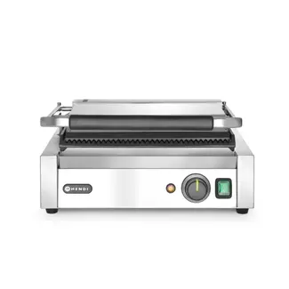 HENDI Contactgrill – Geribd – Thermostaat – 50-300°C – 340x230 mm