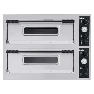 HENDI Pizzaoven – XXL formaat – 2 kamers – 400V/18000W – roestvast staal – mechanische bediening
