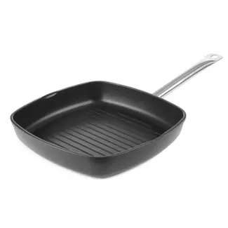 HENDI Geribde grillpan 550 mm met antiaanbaklaag en koel handvat