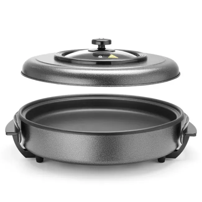 HENDI Partypan – anti-aanbaklaag – uitneembare thermostaat – inclusief deksel – 400x50 mm