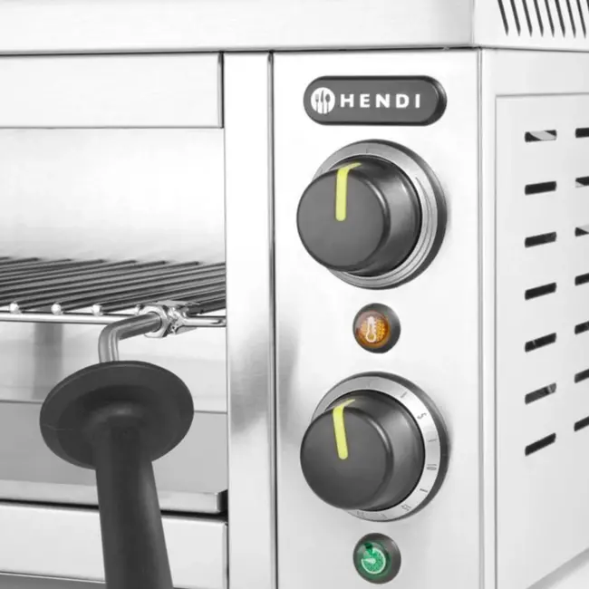 HENDI Salamander met muurbevestiging – traploos instelbaar – 30 minuten timer – roestvrij staal – 610x450x275 mm