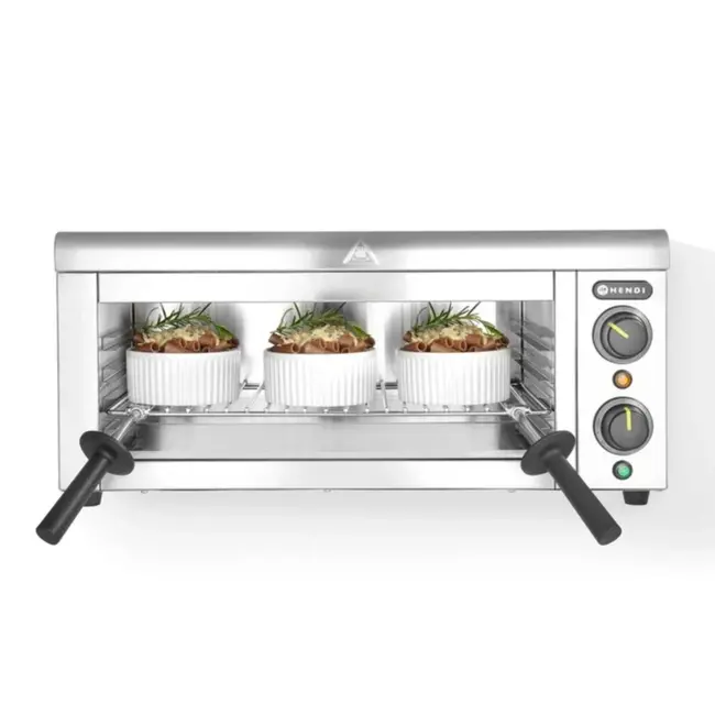 HENDI Salamander met muurbevestiging – traploos instelbaar – 30 minuten timer – roestvrij staal – 610x450x275 mm