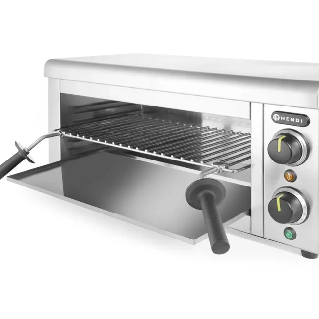 HENDI Salamander met muurbevestiging – traploos instelbaar – 30 minuten timer – roestvrij staal – 610x450x275 mm