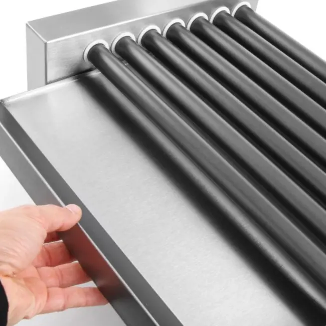 HENDI Worstenroller grill – één zone – 7 rollers – snelle verhitting – 525x365x176 mm