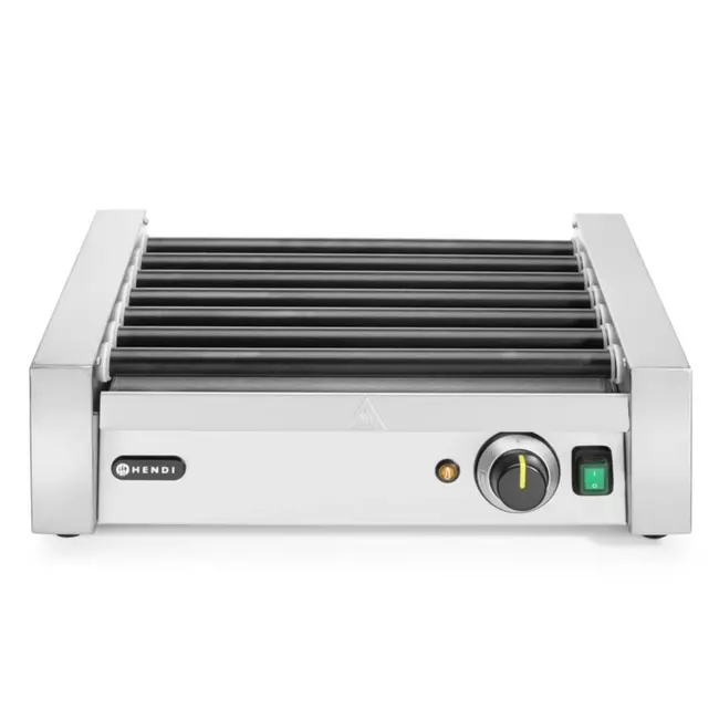HENDI Worstenroller grill – één zone – 7 rollers – snelle verhitting – 525x365x176 mm