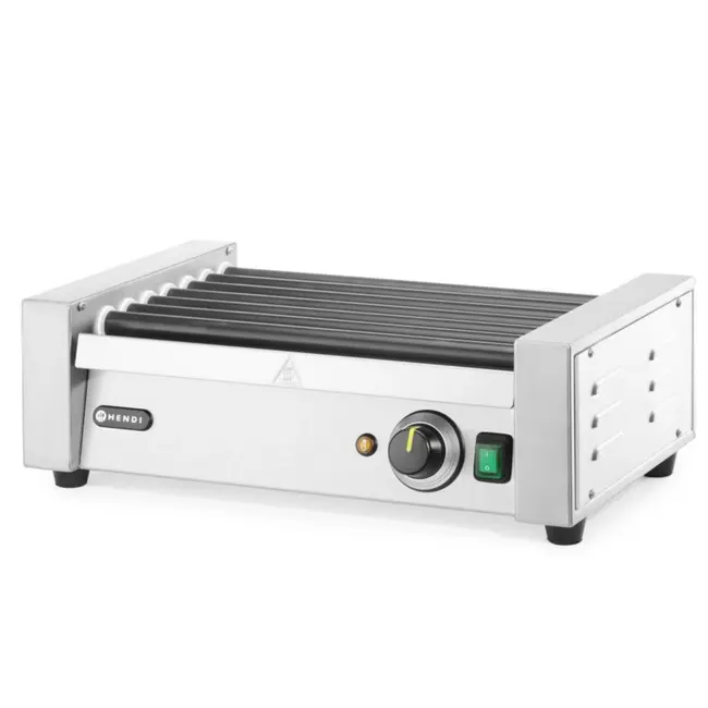 HENDI Worstenroller grill – één zone – 7 rollers – snelle verhitting – 525x365x176 mm
