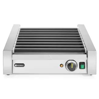 HENDI Worstenroller grill – één zone – 9 rollers – snelle verhitting – 42 cm breed – roestvast staal