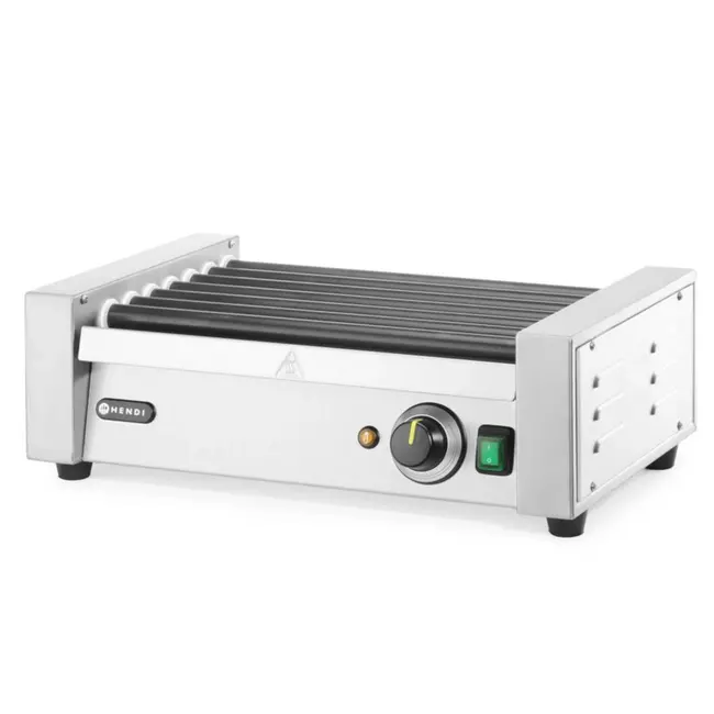 HENDI Worstenroller grill – één zone – 9 rollers – snelle verhitting – 42 cm breed – roestvast staal
