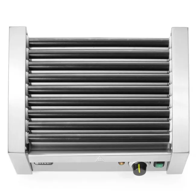 HENDI Worstenroller grill – één zone – 9 rollers – snelle verhitting – 42 cm breed – roestvast staal