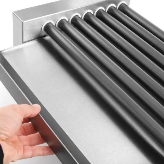 HENDI Worstenroller grill – één zone – 9 rollers – snelle verhitting – 42 cm breed – roestvast staal