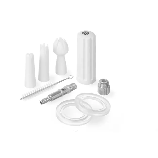 HENDI Onderdelenset voor slagroomapparaten – compleet met spuitmondjes, patroonhouder en schoonmaakborstel