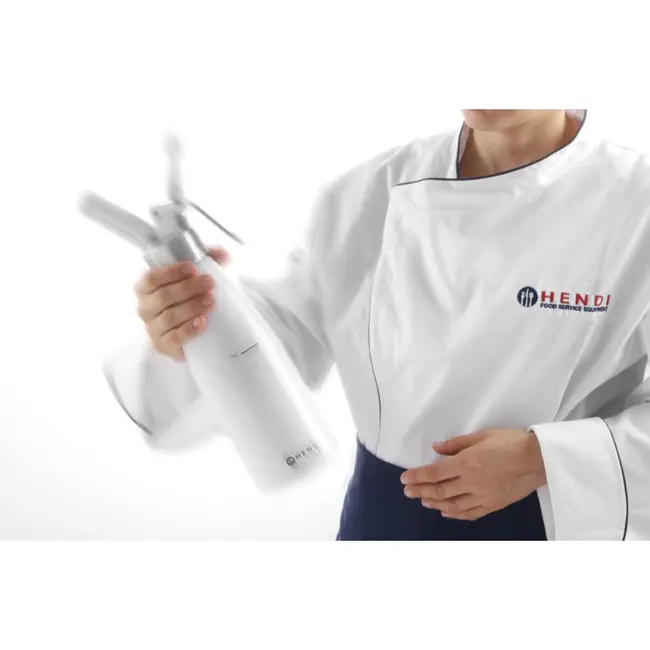 HENDI Slagroomapparaat – 0,5L – Aluminium – Inclusief spuitmondjes en schoonmaakborsteltje
