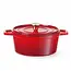 HENDI Braadpan – geëmailleerd gietijzer – 3,7L – rood – 317x240x105 mm