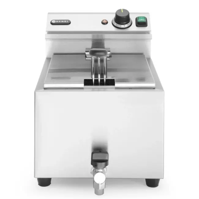 HENDI Profi Line friteuse – 8 liter – met aftapkraan – lichtgrijs – 230V/3500W