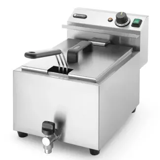 HENDI Profi Line friteuse – 8 liter – met aftapkraan – lichtgrijs – 230V/3500W
