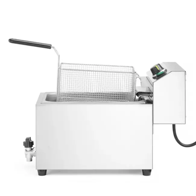 HENDI Friteuse XL – 10 liter – 10,200 W – met aftapkraan – roestvrij staal – snelle opwarming