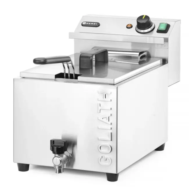 HENDI Friteuse XL – 10 liter – 10,200 W – met aftapkraan – roestvrij staal – snelle opwarming