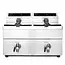 HENDI Inductie friteuse – dubbele capaciteit – nauwkeurige temperatuurregeling – 16L – roestvast staal