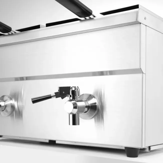 HENDI Inductie friteuse – dubbele capaciteit – nauwkeurige temperatuurregeling – 16L – roestvast staal