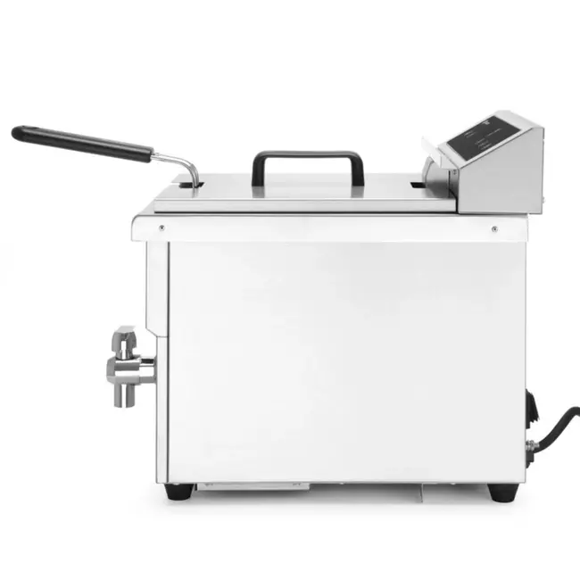 HENDI Inductie friteuse – 8 liter – met aftapkraan – roestvast staal – lichtgrijs