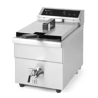 HENDI Inductie friteuse – 8 liter – met aftapkraan – roestvast staal – lichtgrijs