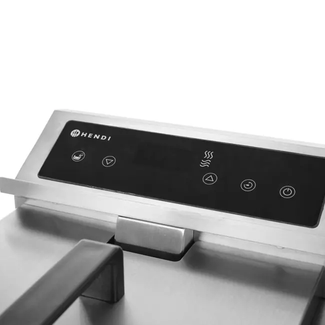 HENDI Inductie friteuse – 8 liter – met aftapkraan – roestvast staal – lichtgrijs