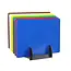 HENDI Set van 6 HACCP-snijplanken met rek – kleurgecodeerd – 450x300x10 mm