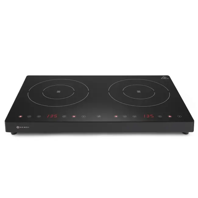 HENDI Dubbele inductiekookplaat – boost modus – aanraakgevoelige bediening – 608x405x54 mm