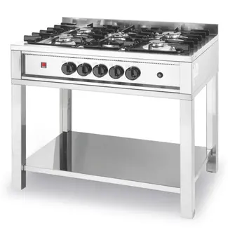 HENDI Gasfornuis – 5 pits – open frame – roestvast staal – 14,3 kW – 900x640x910 mm