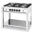 HENDI Gasfornuis – 5 pits – open frame – roestvast staal – 14,3 kW – 900x640x910 mm