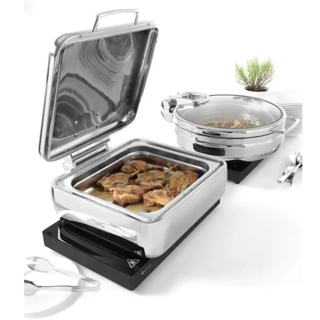 HENDI Inductie warmhoudplaat – digitaal display – keramisch glas – 460x315 mm – zwart roestvast staal