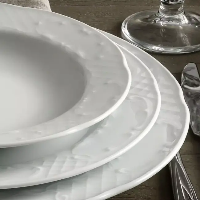 HENDI Plat bord – versterkte randen – slijtvast – ⌀255mm – wit porselein