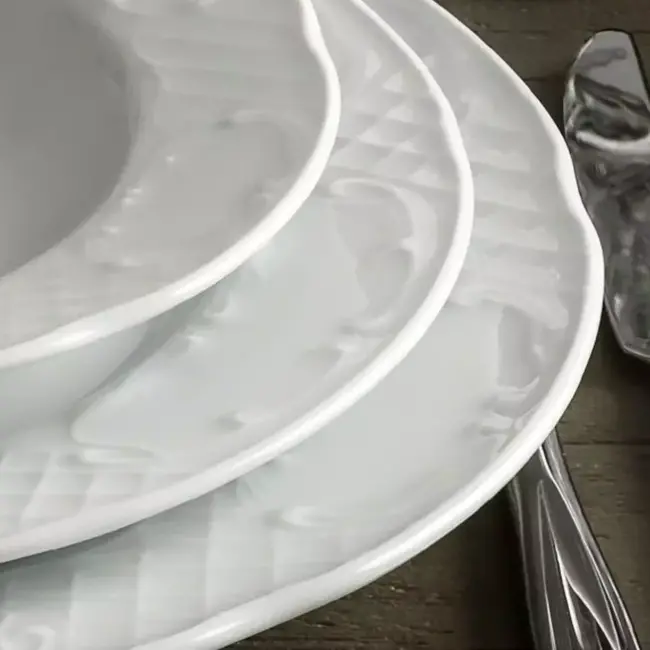 HENDI Schotel – Versterkte randen – Hoogwaardig glazuur – Ø 158 mm – Wit