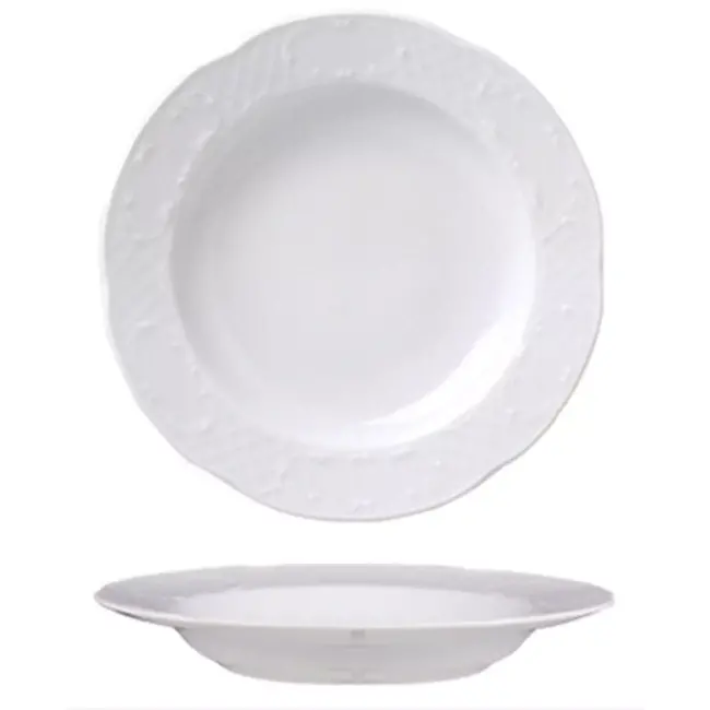 HENDI Diep bord – versterkte randen – slijtvast hotelporselein – Ø 235 mm – wit