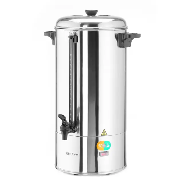 HENDI Percolator – Enkelwandig roestvrij staal – 16L – 230V/1500W – Met peilglas en non-dripkraan