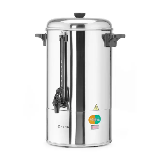 HENDI Percolator – Enkelwandig roestvrij staal – 6 liter – Automatische reset – Non-dripkraan – Peilglas