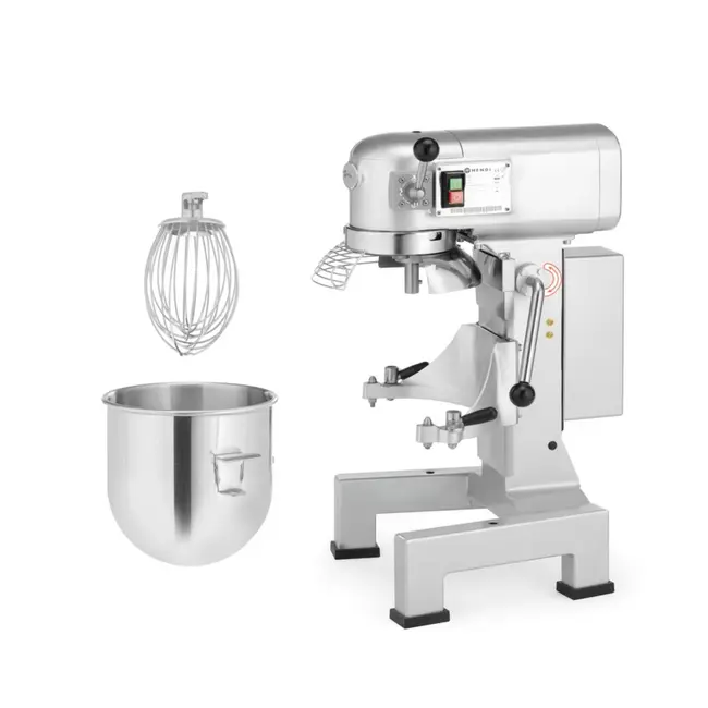 HENDI Planeetmixer – 10L – Gietijzeren behuizing – 3 snelheden – Inclusief accessoires