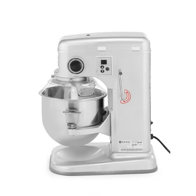 HENDI Planeetmixer – 7L – Zilver – 3 snelheden – Veiligheidsfuncties – Digitaal bedieningspaneel