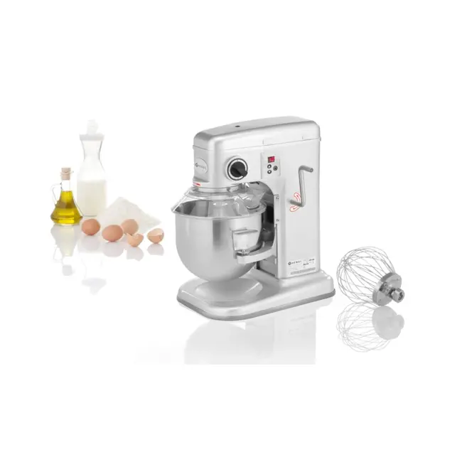 HENDI Planeetmixer – 7L – Zilver – 3 snelheden – Veiligheidsfuncties – Digitaal bedieningspaneel