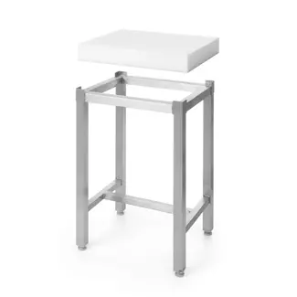 HENDI Hakblok met onderstel – polyethyleen – roestvast staal – wit – 500x400x800 mm