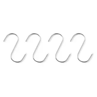 HENDI Vleeshaken 110 x 5 mm, set van 4 roestvaststalen haken voor vlees