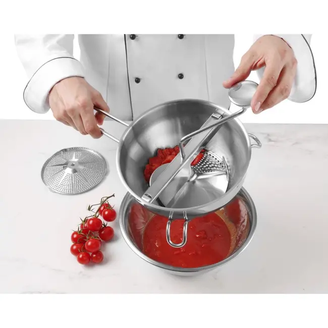 HENDI Groentezeef – Roestvrij staal – Inclusief grove en fijne zeef – Vaatwasmachinebestendig – 400x215x175 mm