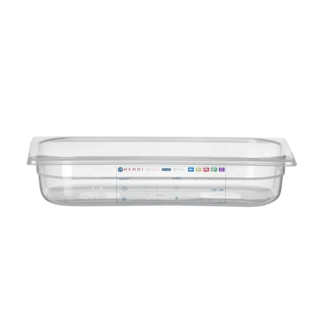 HENDI Gastronorm bak 1/3 – 2,5L – luchtdicht – transparant – 325x176x65 mm