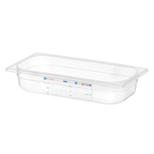HENDI Gastronorm bak 1/3 – 2,5L – luchtdicht – transparant – 325x176x65 mm