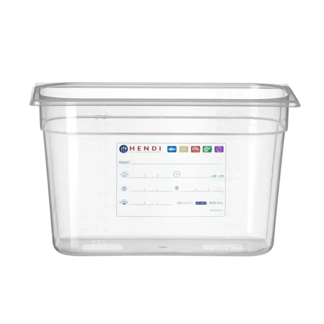 HENDI Gastronorm bak – luchtdicht – smaak- en reukvrij – 7,8L – transparant – 325x176x200 mm